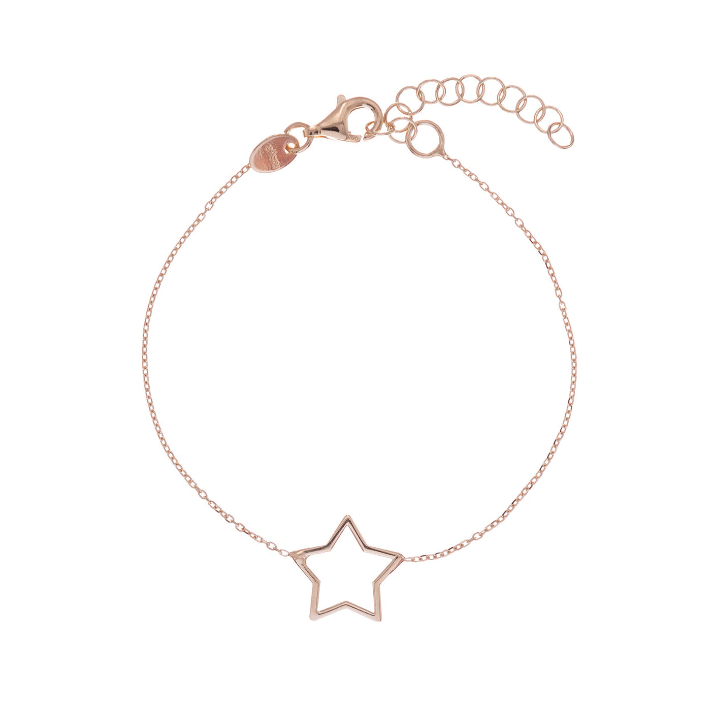 Bracciale-profilo-stella-centrale-Alisia-gioiello-argento-oro-rosa