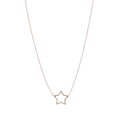 Collana-profilo-stella-centrale-Alisia-gioiello-argento-oro-rosa